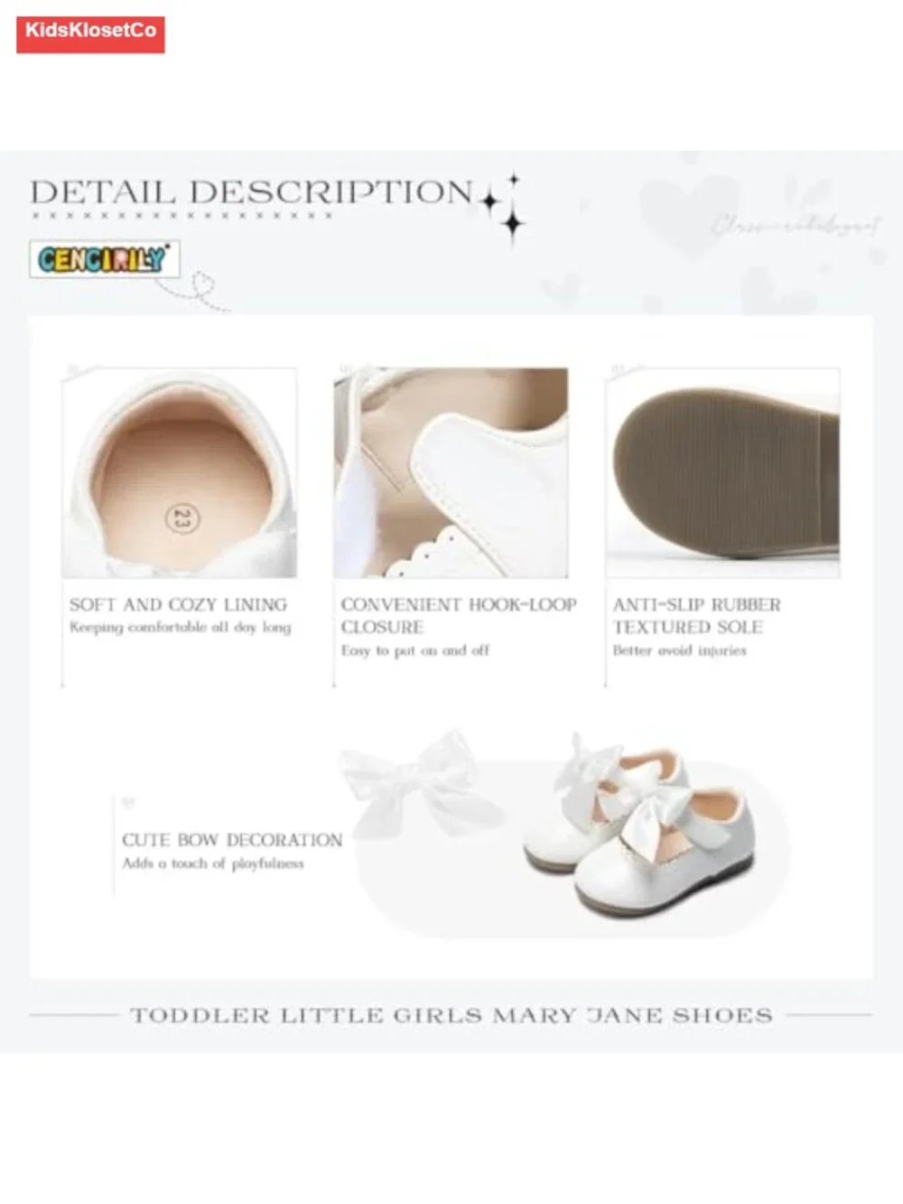 Toddler Girls Mary Jane Flats Dress Shoes PU Leather Breathable Cushioned